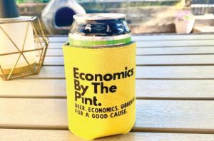 beer can in custom economics by the pint koozie